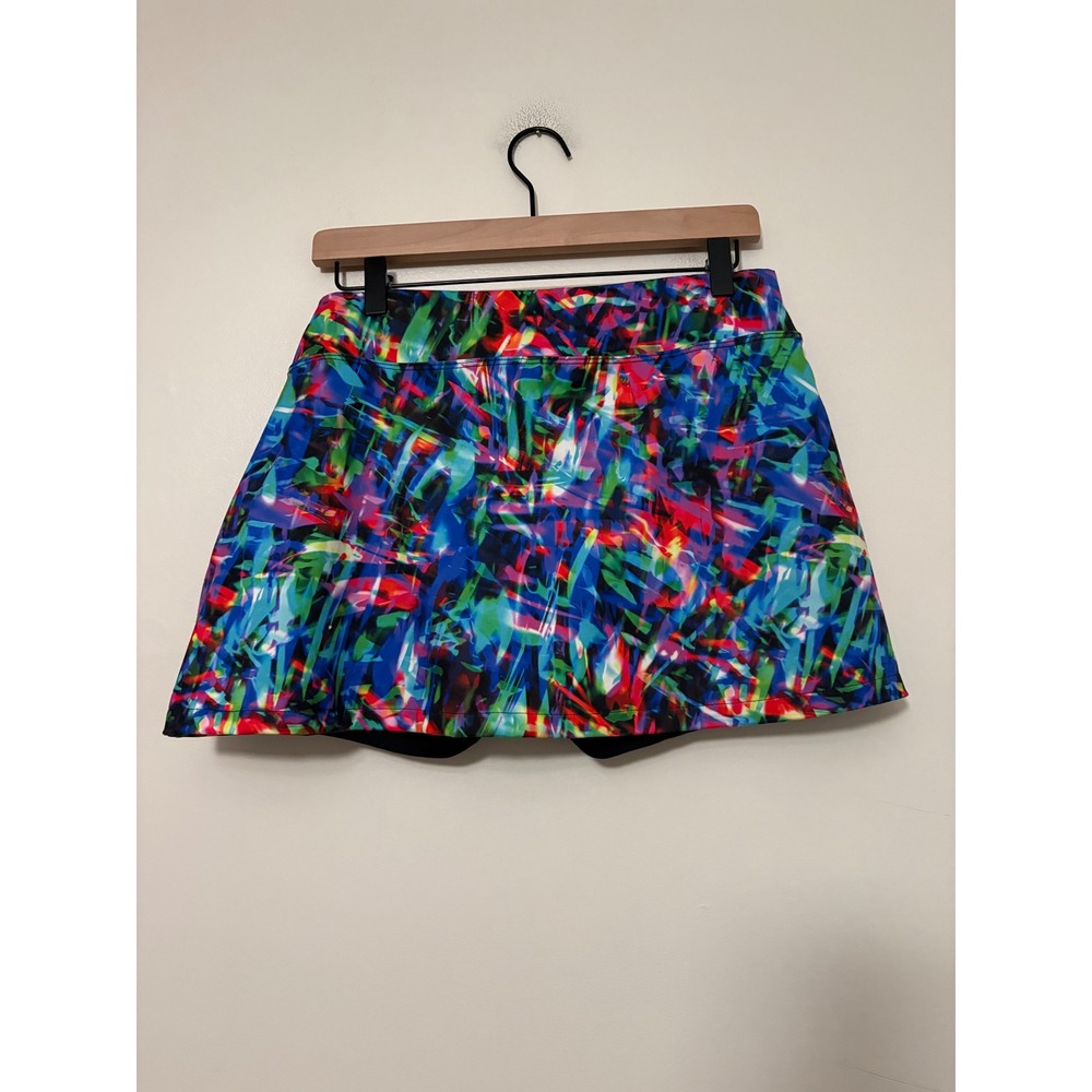 SmashGal Women Medium Athletic Skort Multicolor Abstract Tennis Golf Pickleball
